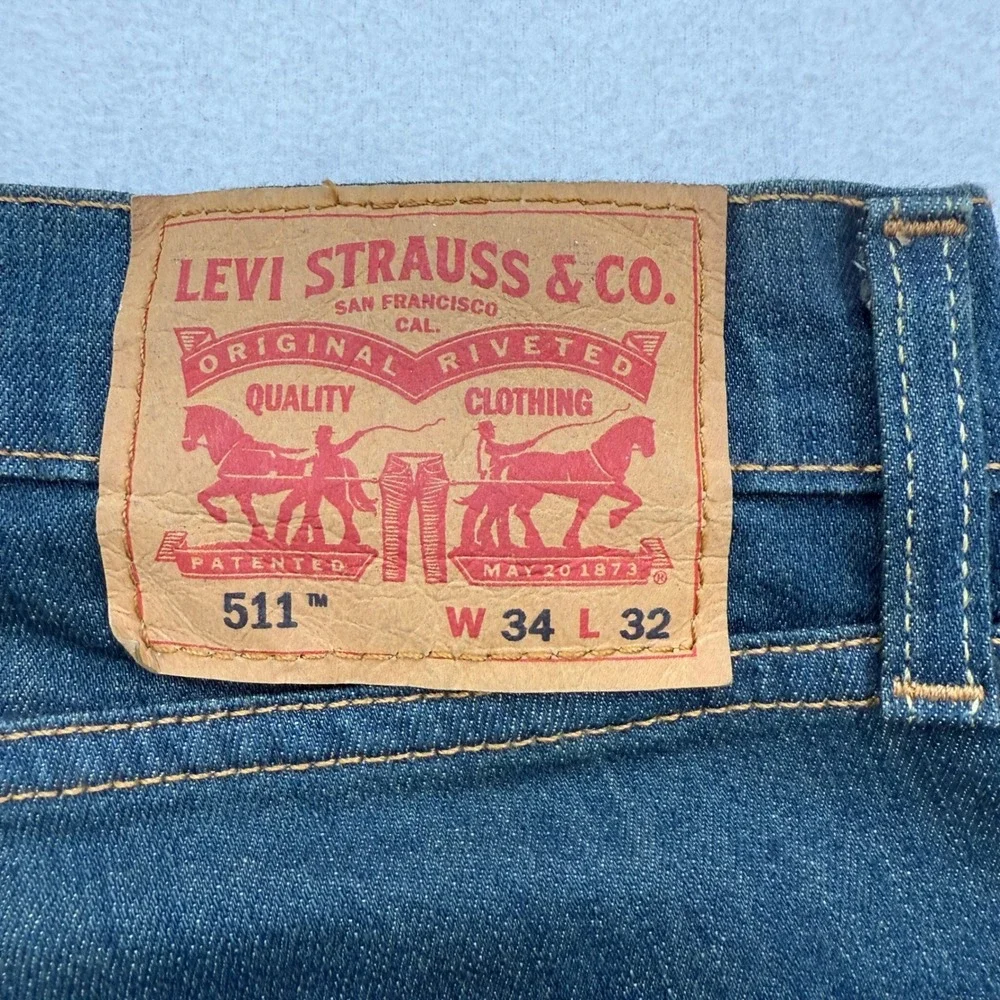 Levi's 511 Slim Fit Straight Dark Wash Mens W34 L32 Jeans‎ Casual Comfort 2020